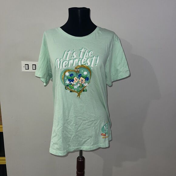 Disney Mickey's Very Merry Christmas Party 2017 Ladies Green Shirt 3X Tee - Picture 1 of 10